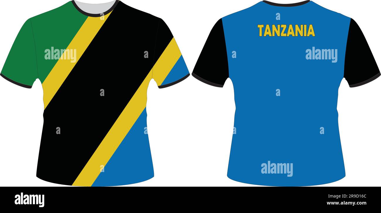 T Shirts Design with Tanzania Flag Vector Stock Vector