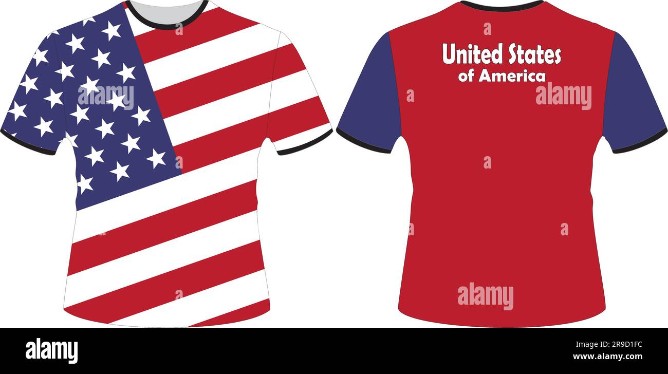 T Shirts Design with United States of America Flag Vector Stock Vector