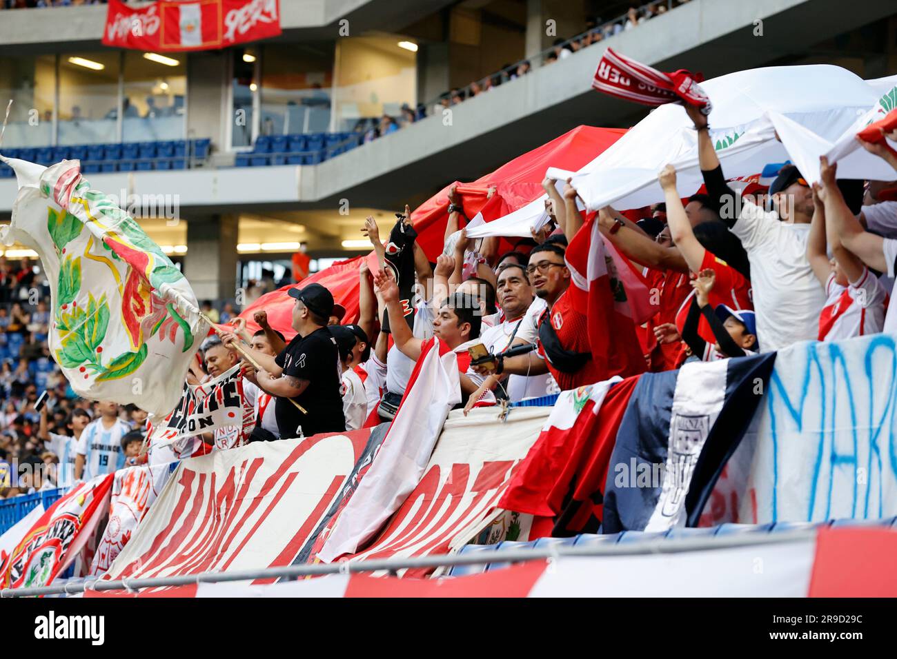 Peru fans (PER), JUNE 20, 2023 - Football / Soccer : KIRIN Challenge Cup 2023 match between Japan 4-1 Peru at Panasonic Stadium Suita in Osaka, Japan. (Photo by AFLO) Stock Photo
