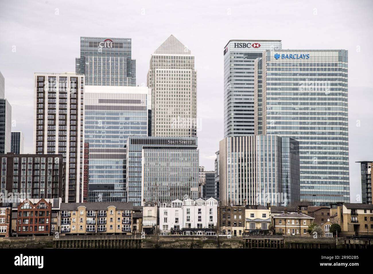 File photo dated 14/02/21 of the skyline of Canary Wharf in London, as ...
