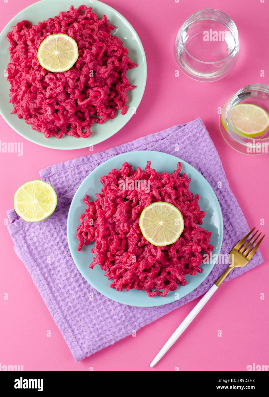 Beetroot Pasta Barbie Themed Pasta Trendy Recipe on Bright Pink