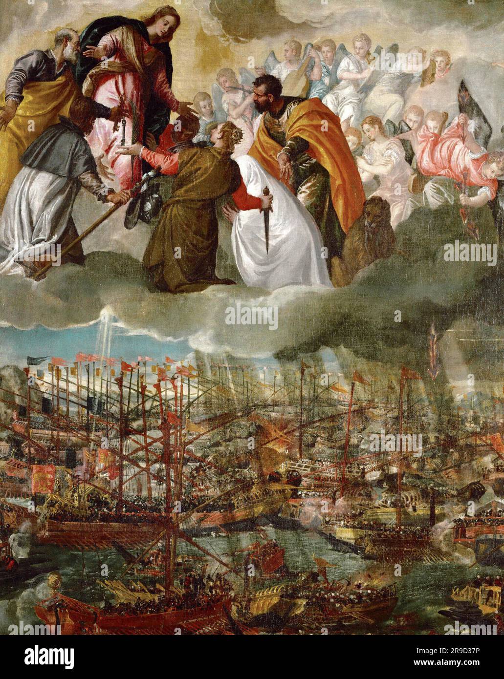Veronese – Allegory of the Battle of Lepanto  7th October 1571 oil on canvas -  naval engagement that took place on 7 October 1571 when a fleet of the Stock Photo
