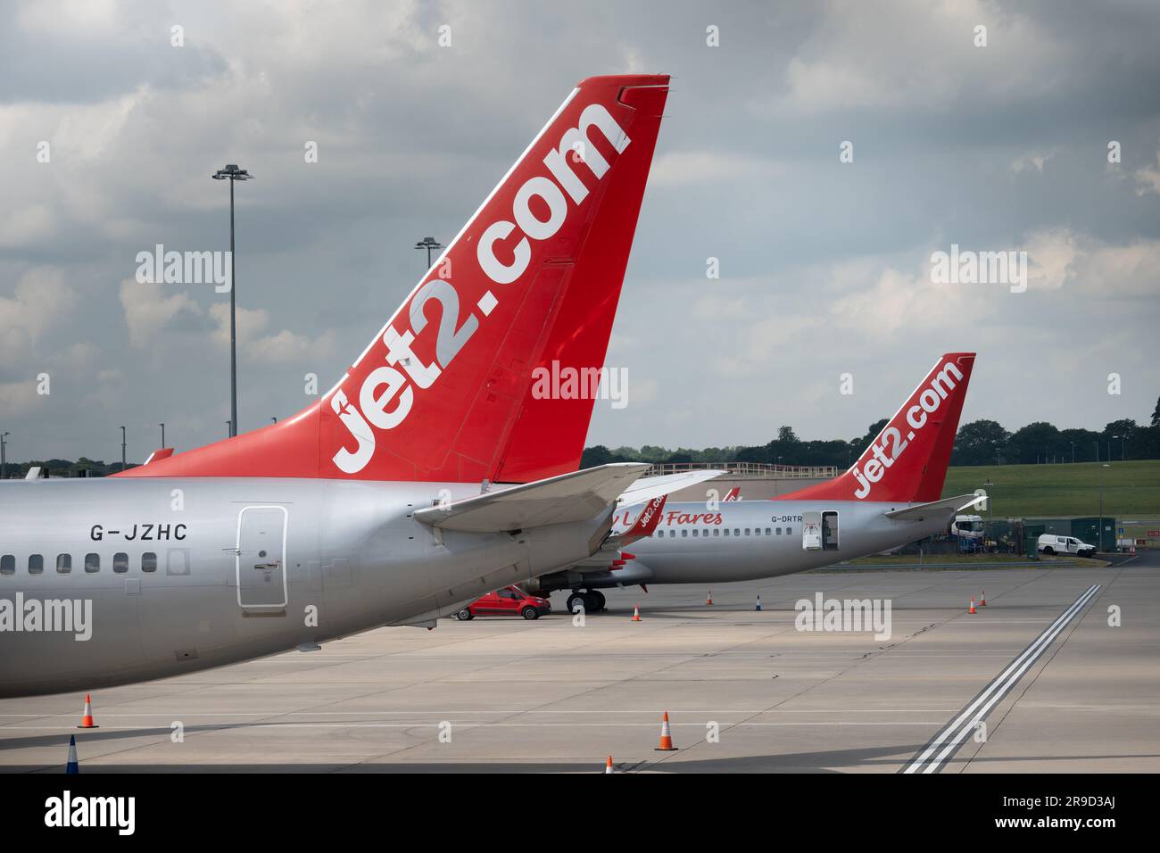 Jet2 Boeing 737 aircraft at Birmingham Airport, UK Stock Photo