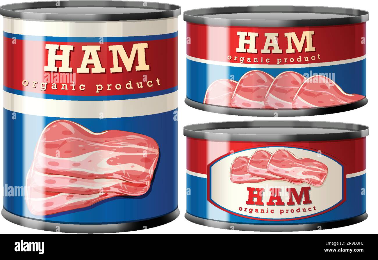 Ham in Tin Can Collection illustration Stock Vector Image & Art - Alamy