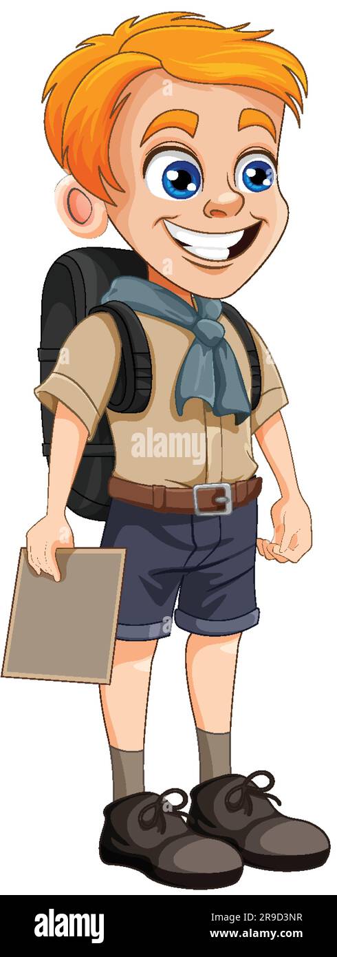Scout Boy Cartoon Character illustration Stock Vector Image & Art - Alamy