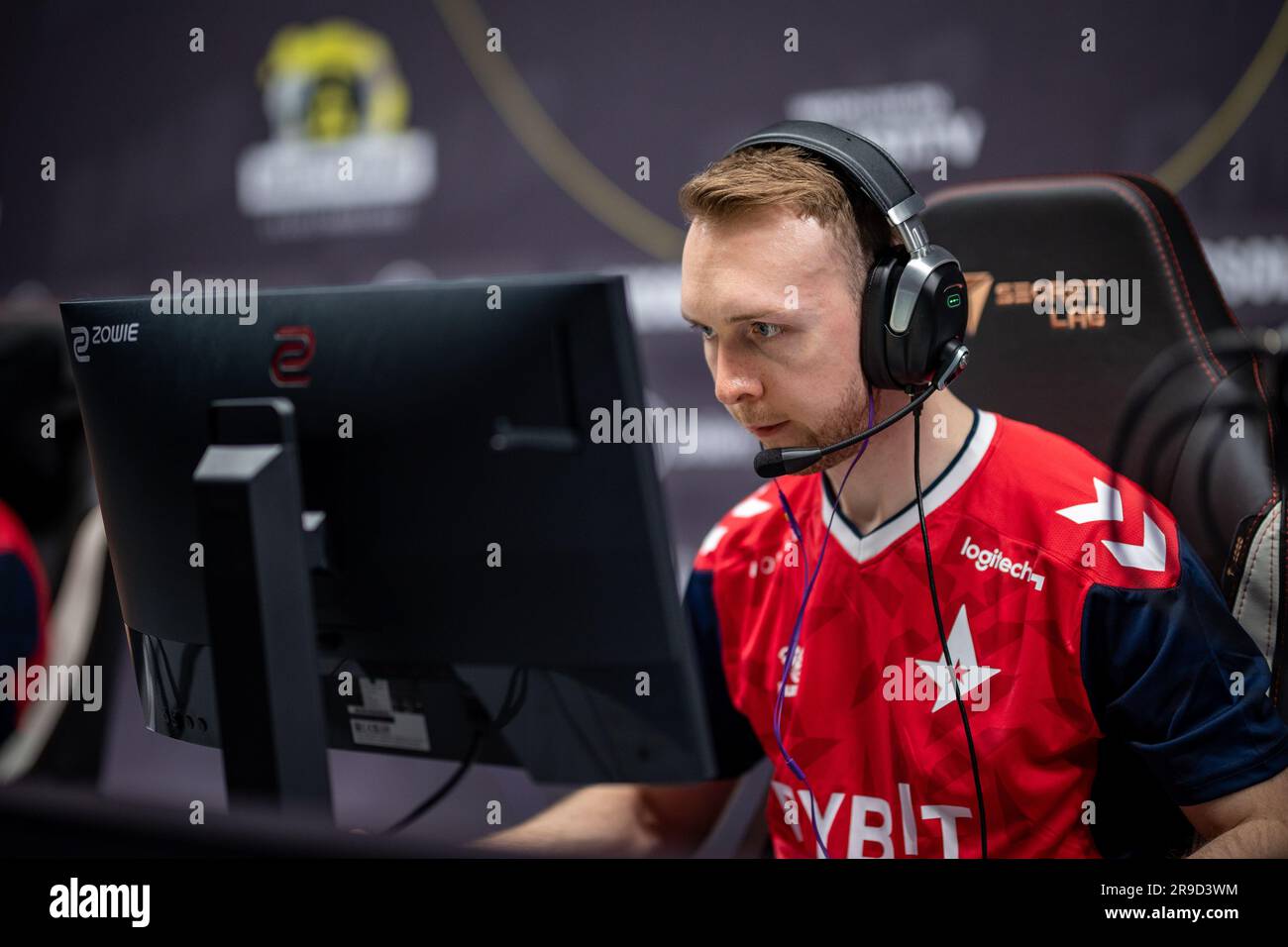 The Danish team Astralis, playing the closed qualifier. For the last csgo major, that happend in Paris Stock Photo