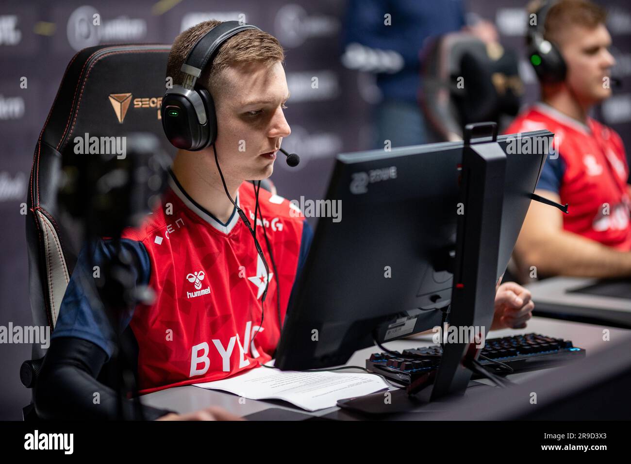 The Danish team Astralis, playing the closed qualifier. For the last csgo major, that happend in Paris Stock Photo