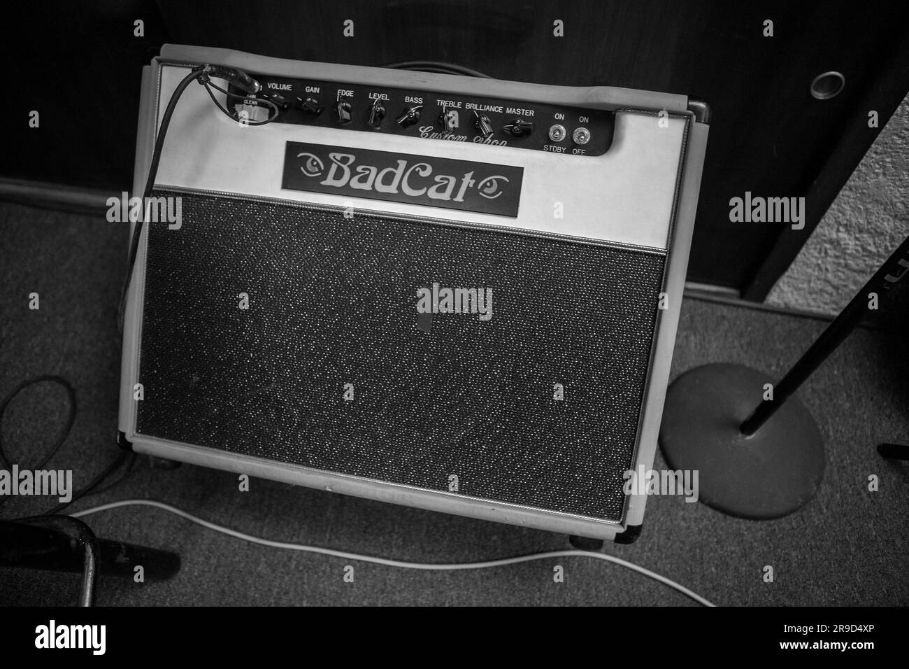 Musicians on Live Session Black and White Stock Photo - Alamy