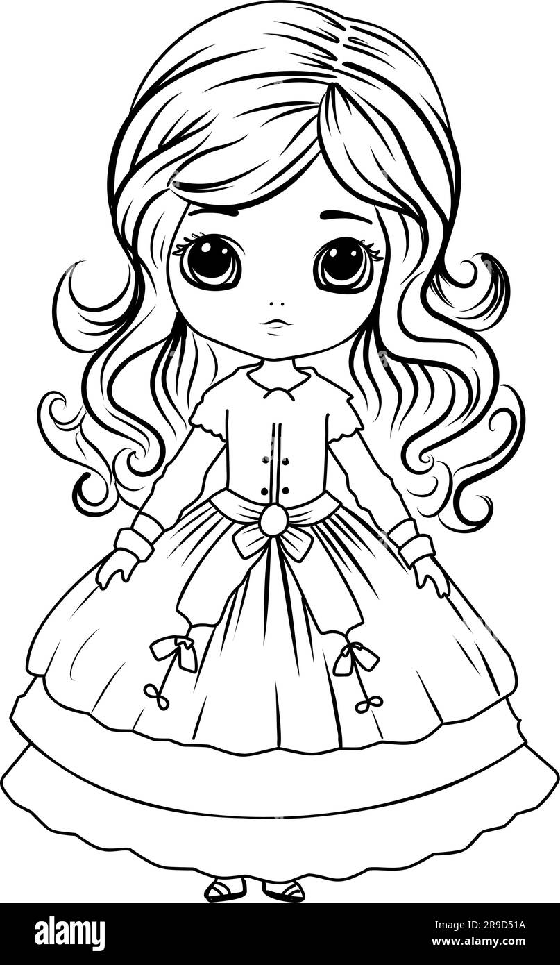 Princess coloring page. Coloring page princess in a crown and royal
