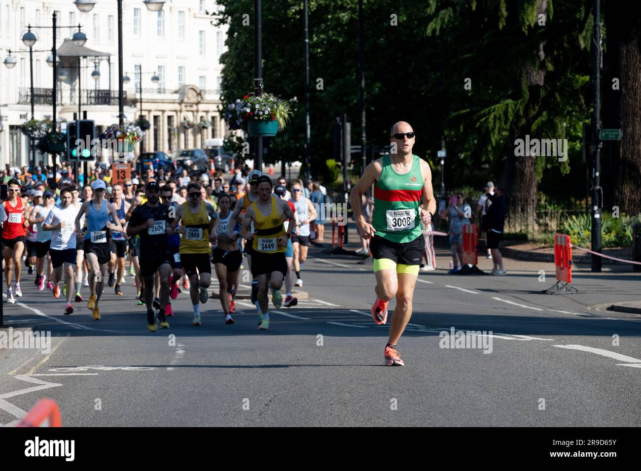 Runners at the start of the 2023 Leamington Spa Half Marathon Stock