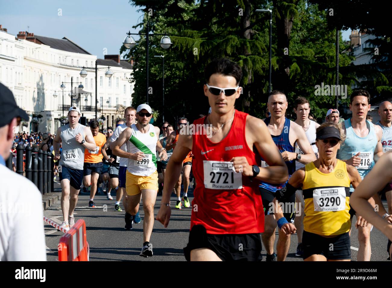 Runners at the start of the 2023 Leamington Spa Half Marathon Stock