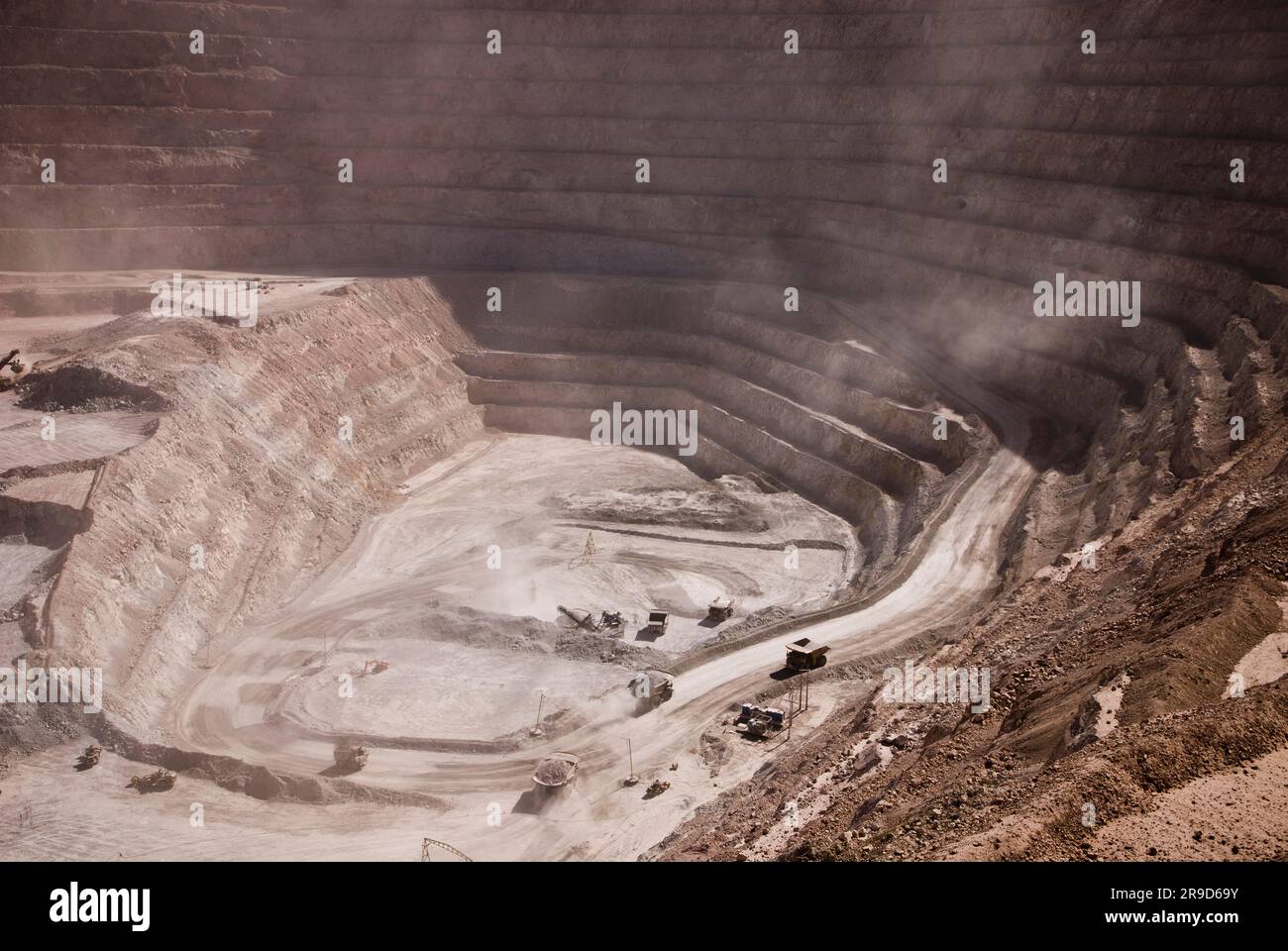 Bottom of open pit mine Stock Photo