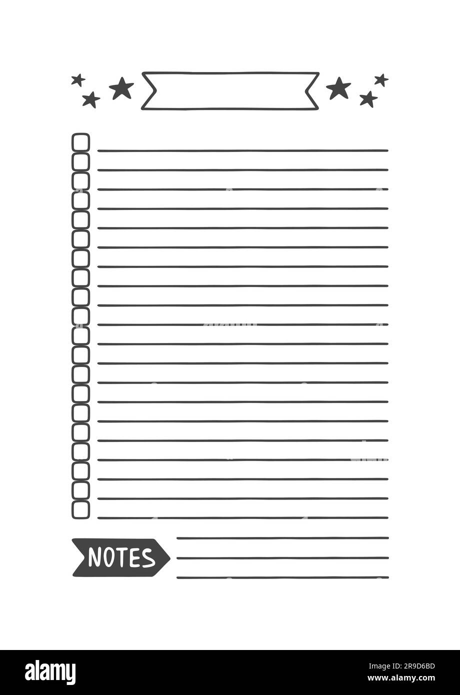 Vector template list for agenda planner and other stationery