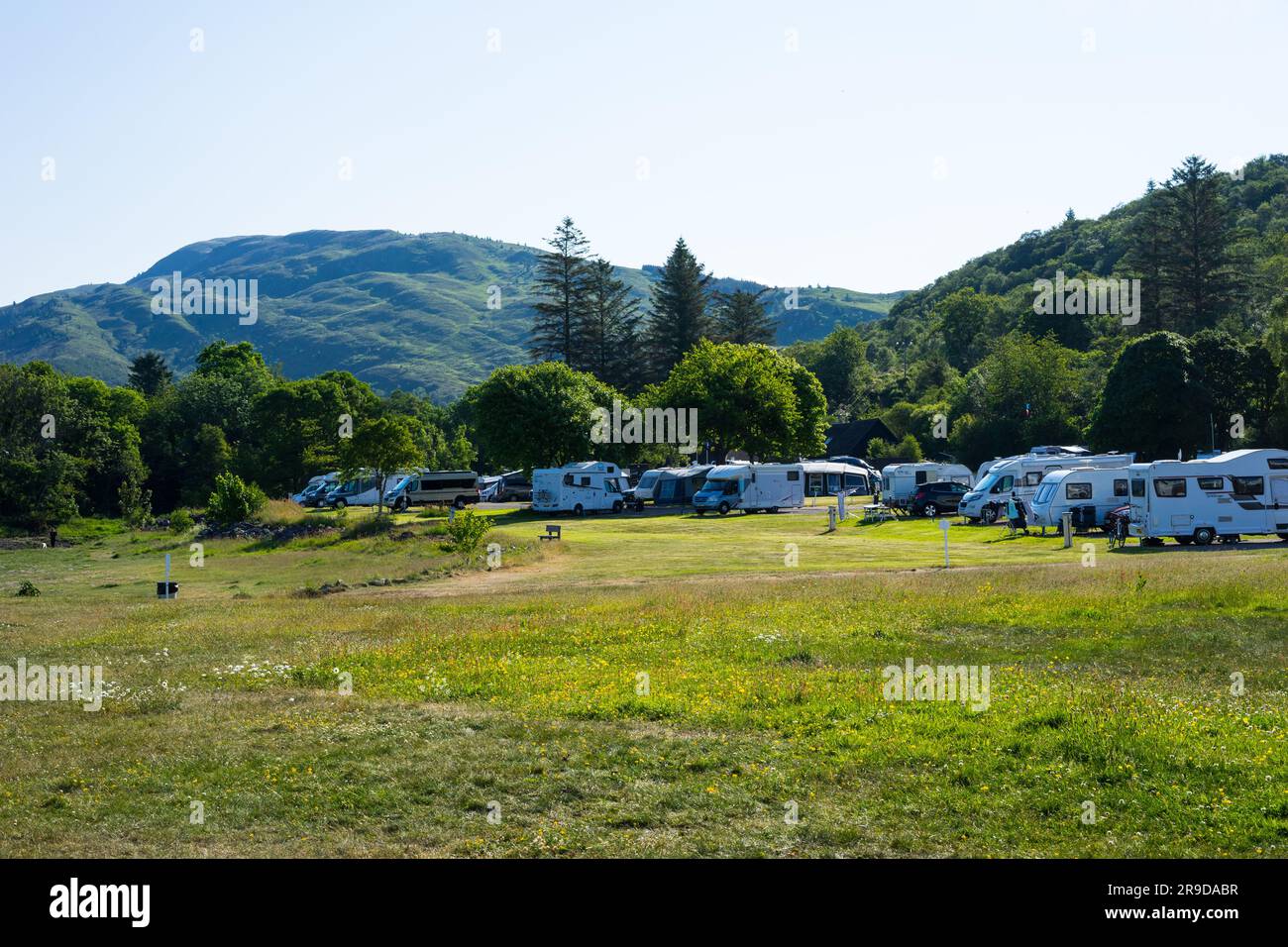 Bunree Campsite at Onich, Fort William,Scotland, UK. Stock Photo