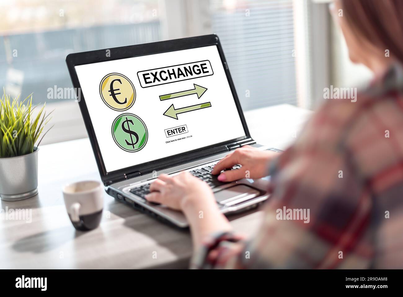 Laptop screen displaying an exchange concept Stock Photo - Alamy