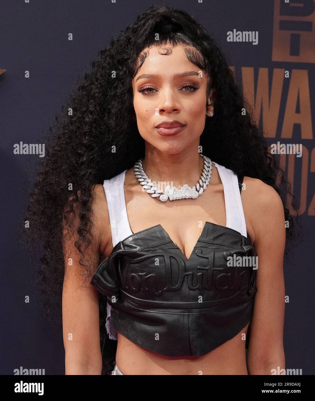 Lil Mama arrives at the 2023 BET Awards held at the Microsoft Theater