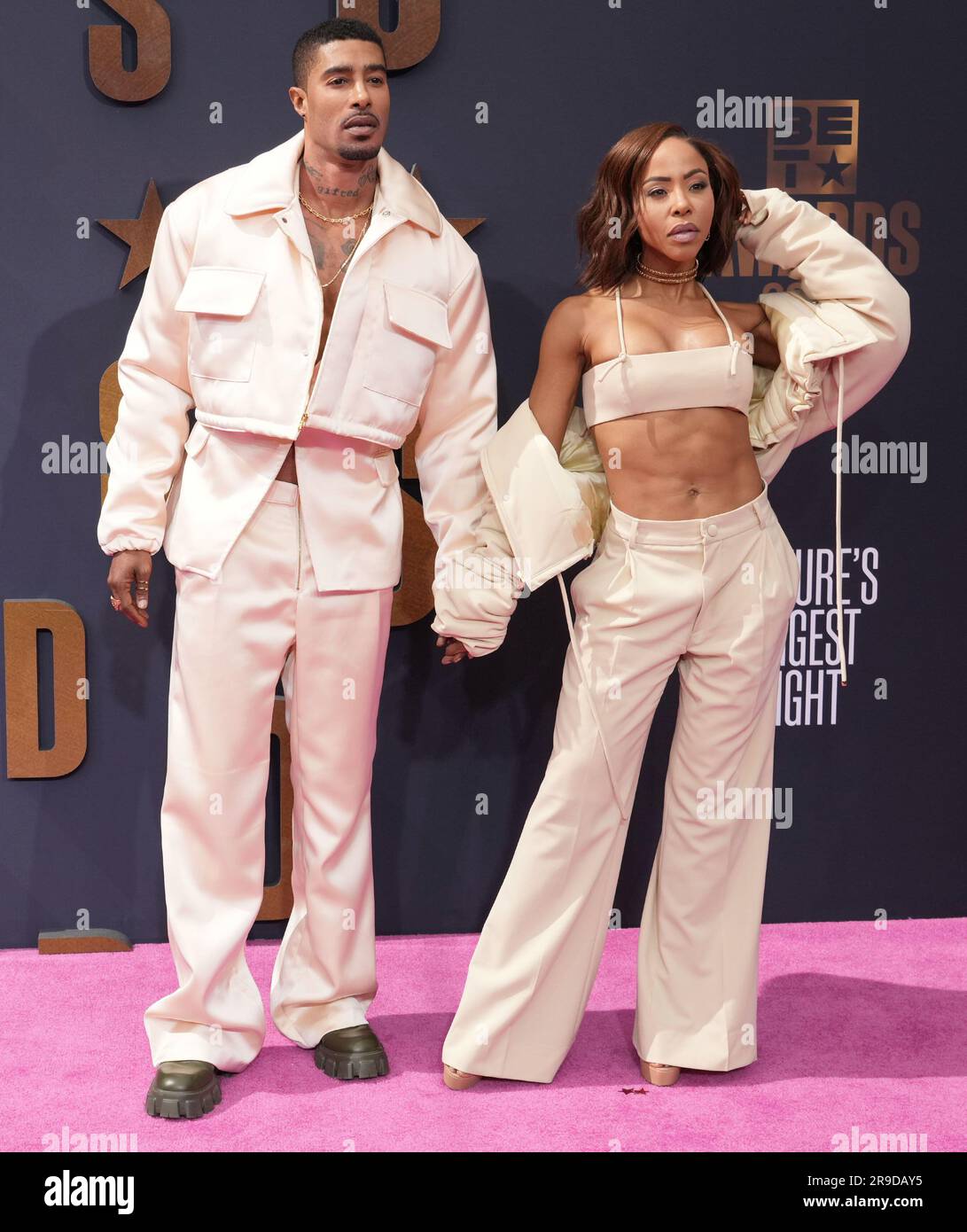 (L-R) Skyh Alvester Black and KJ Smith at the 2023 BET Awards held at