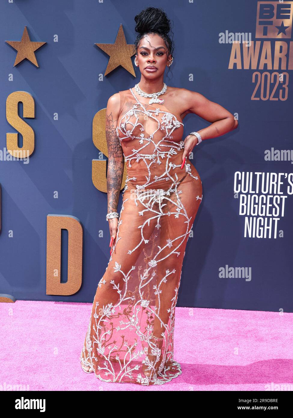 LOS ANGELES, CALIFORNIA, USA - JUNE 25: Jess Hilarious arrives at the BET Awards 2023 held at Microsoft Theater at L.A. Live on June 25, 2023 in Los Angeles, California, United States. (Photo by Xavier Collin/Image Press Agency) Stock Photo