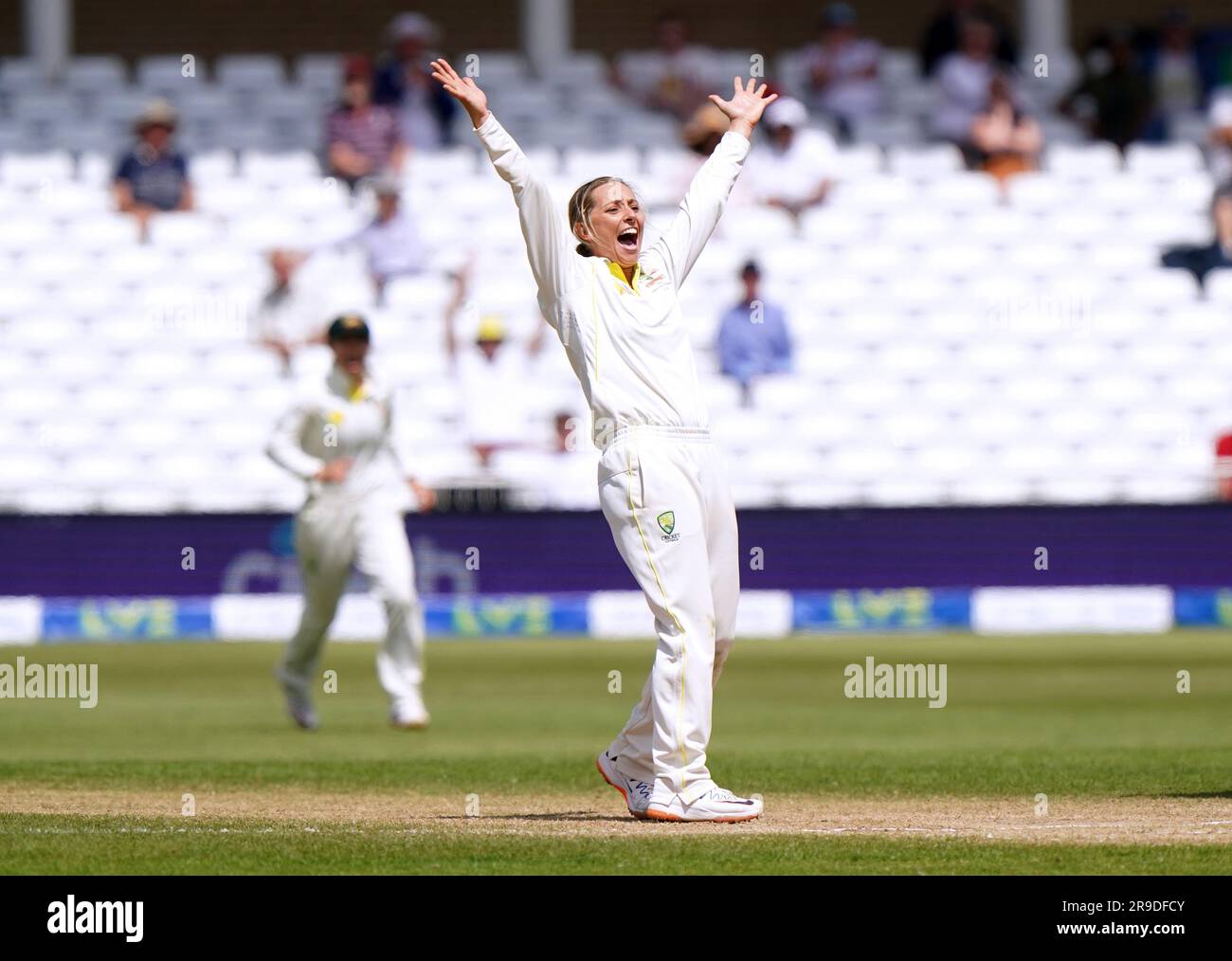 Australia's Ashleigh Gardner celebrates after taking the wicket of