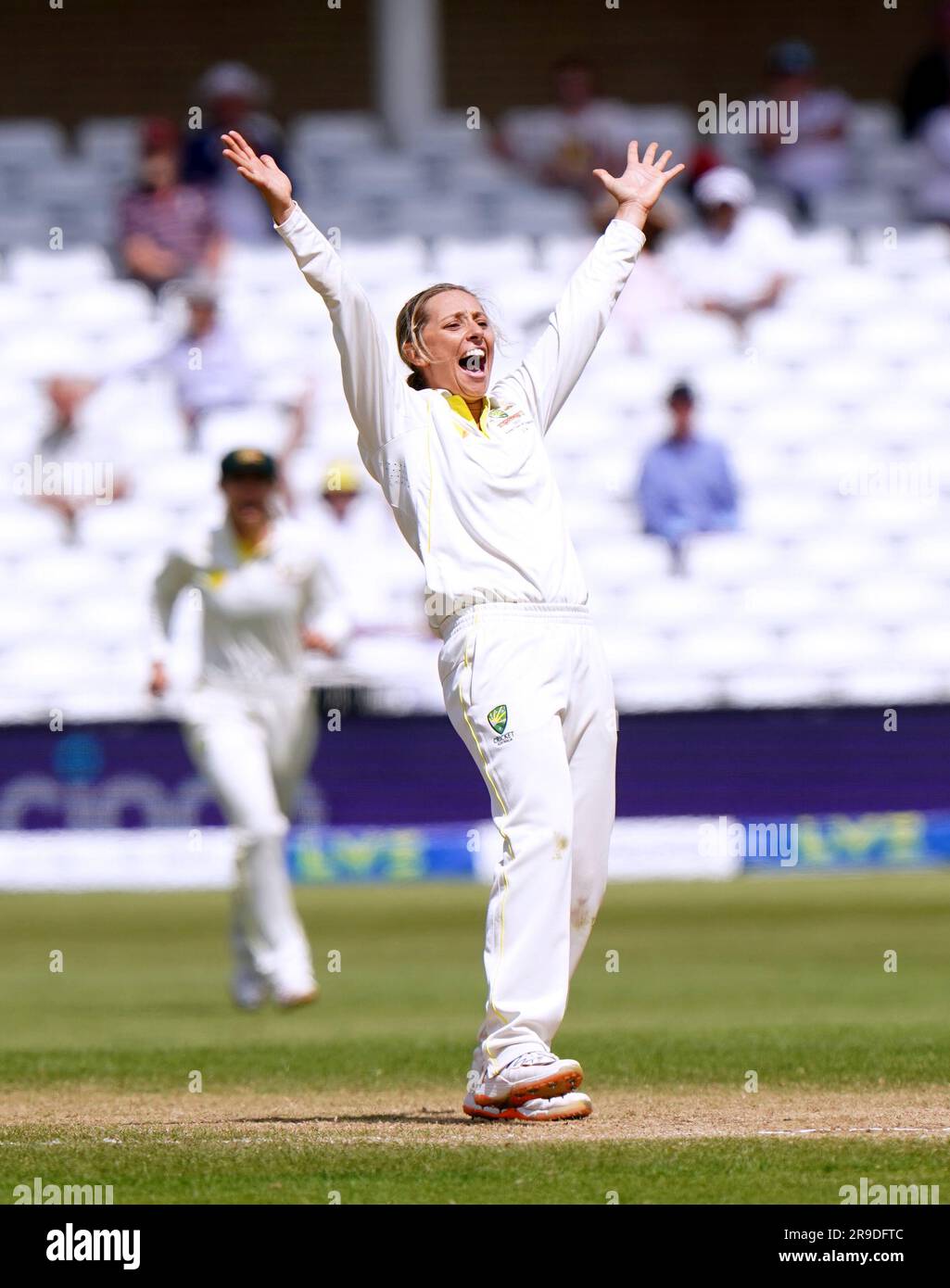 Australia's Ashleigh Gardner celebrates after taking the wicket of