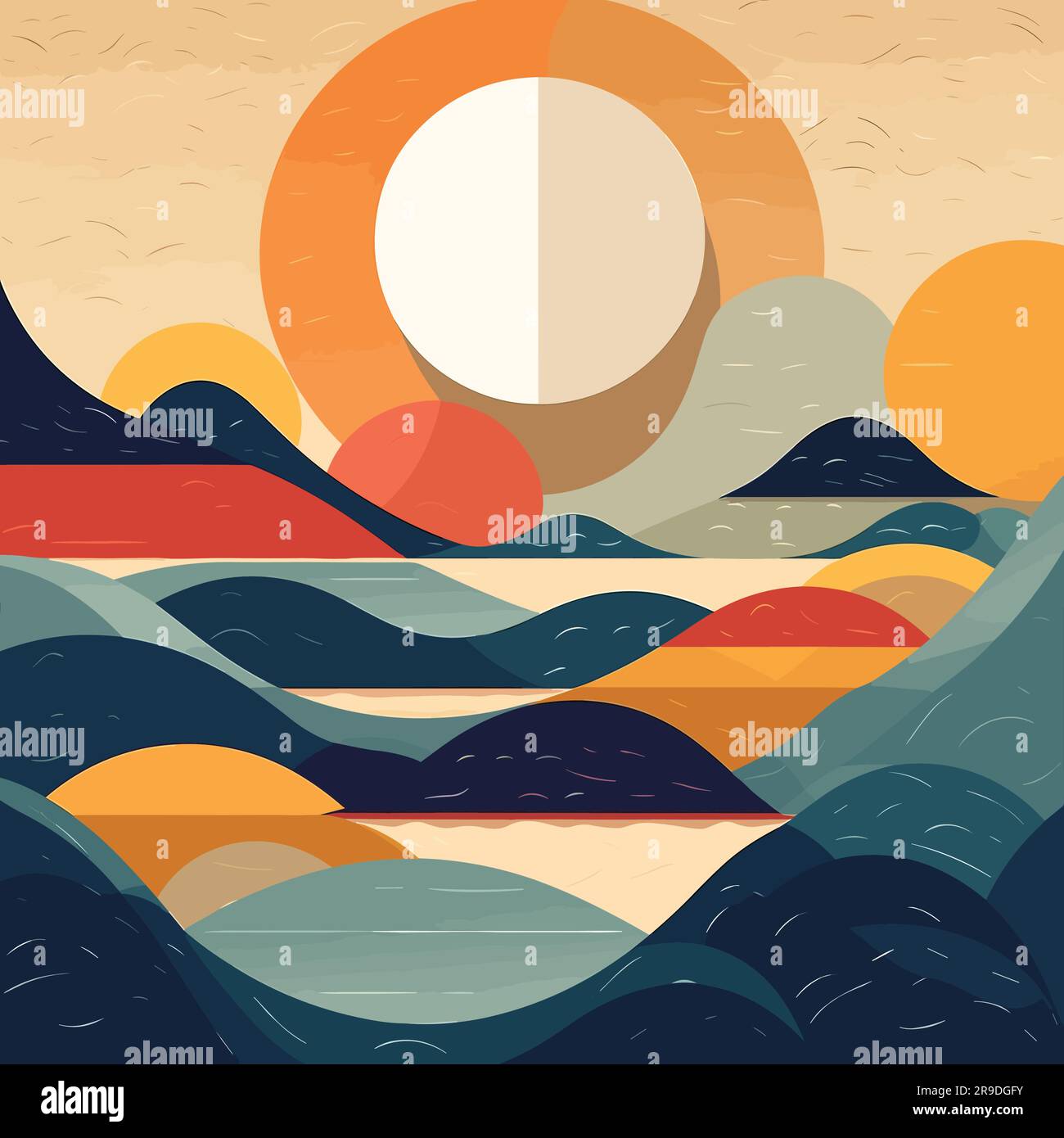 Natural landscape china Stock Vector Images - Alamy