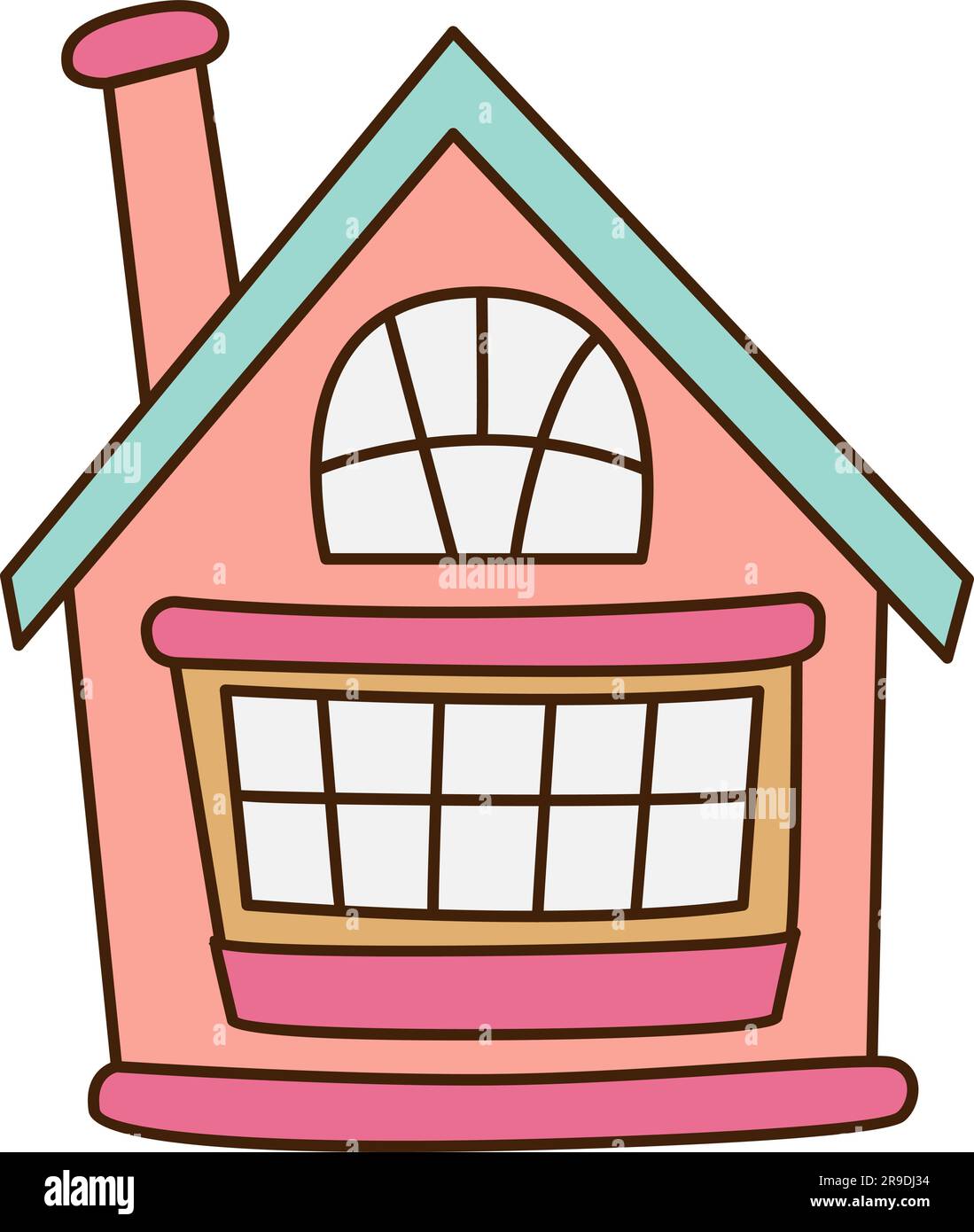 cute house illustration, this house is very attractive and cute, very