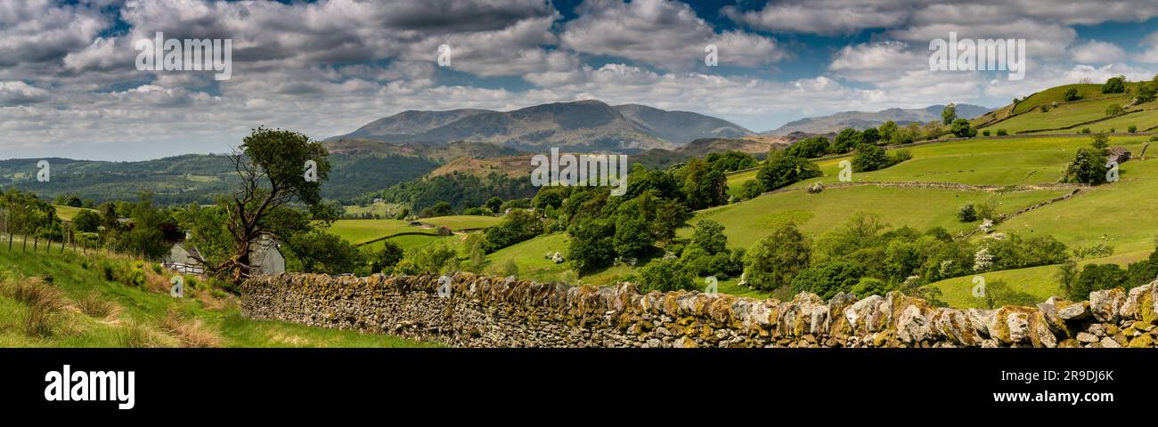 Lake District Landscape around Ambleside, Windemere and Grasmere Stock Photo