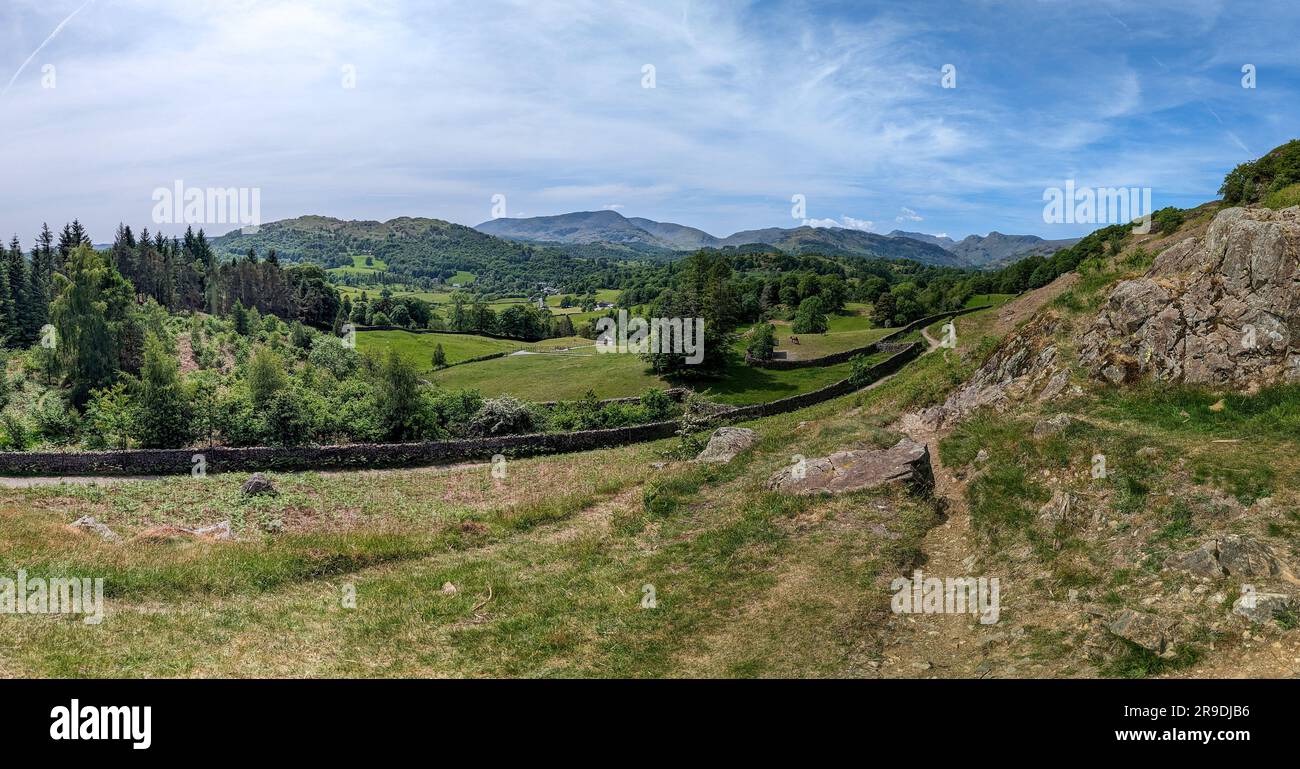 Lake District Landscape around Ambleside, Windemere and Grasmere Stock Photo