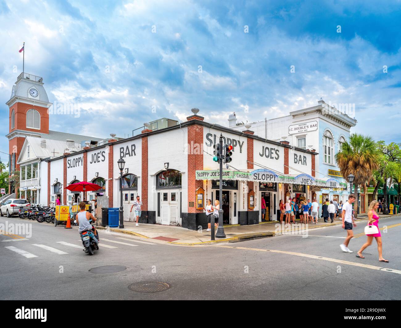 Duval Street, Typical Famous Architecture Key West, Florida, USA Stock
