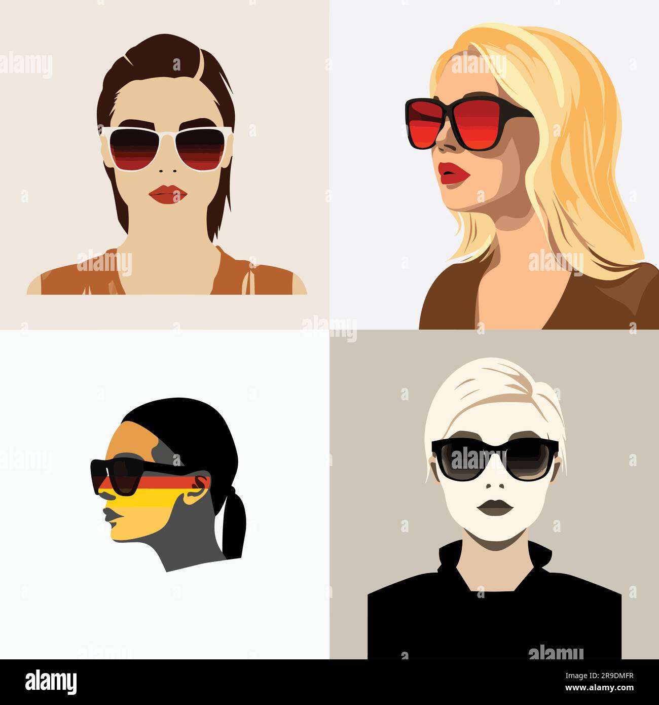Woman wearing sunglasses vector isolated Stock Vector Image & Art - Alamy