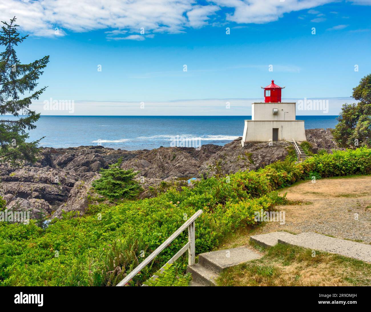 Scenery veiw of Lighthous on Vancouver island and Pacific ocean veiw Stock Photo