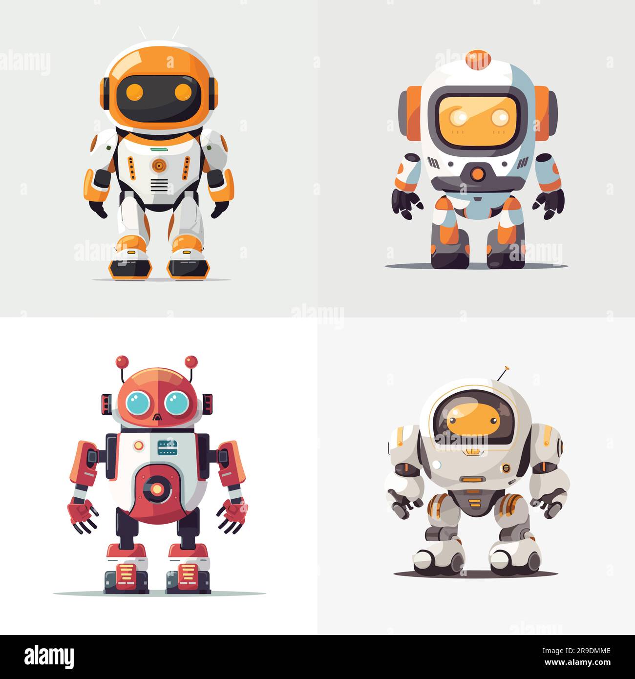 Robot toy vector set isolated illustrations Stock Vector Image & Art