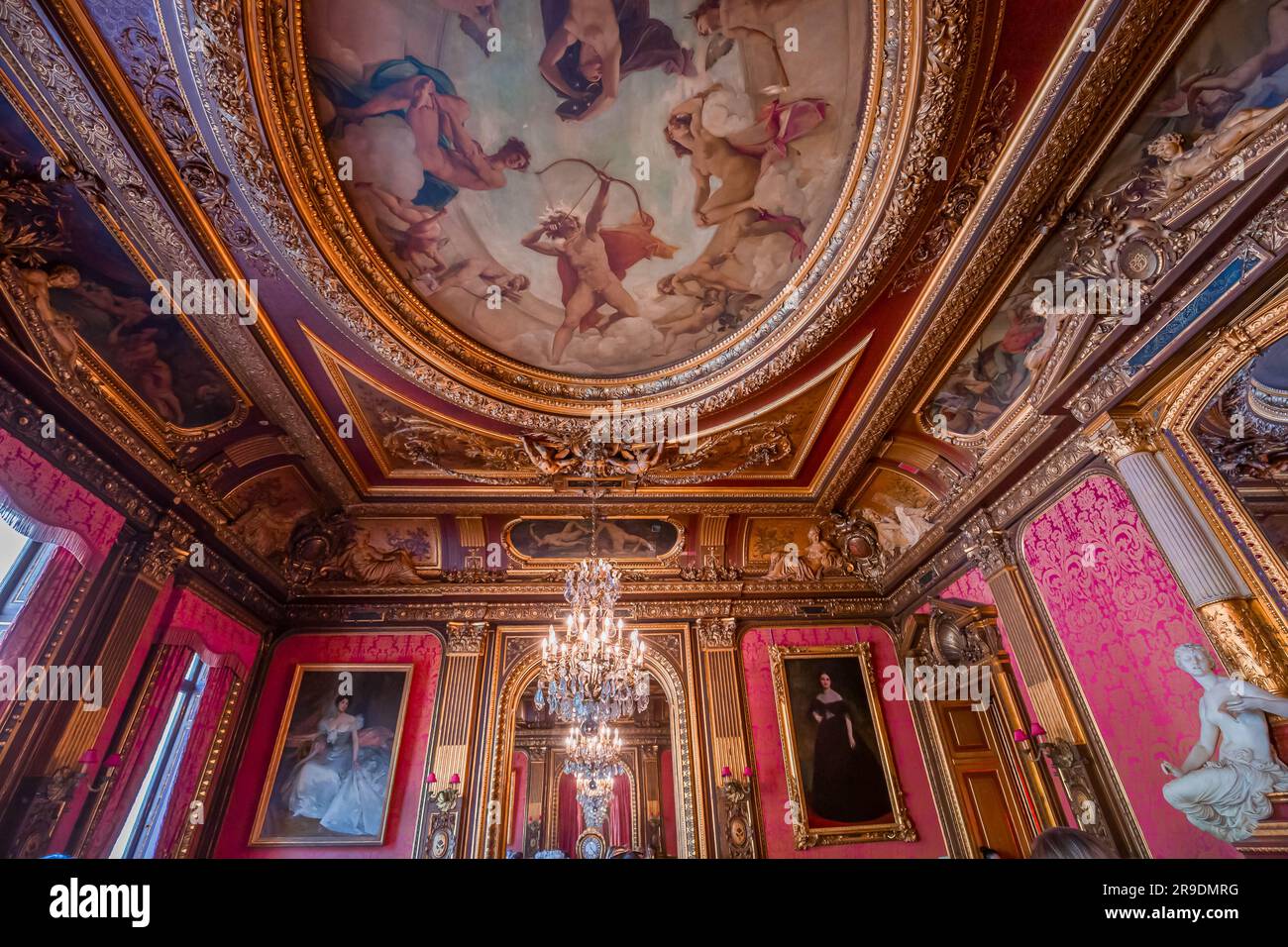 PARIS, FRANCE, JUNE 24, 2023 : interiors, collections, furnitures and decors of Mansion of La Paiva, on Champs-Elysées, Paris, france Stock Photo