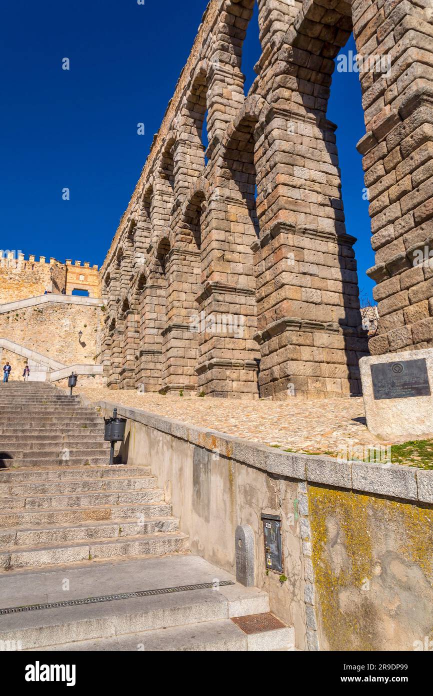 The ancient Roman aqueduct of Segovia, one of the bestpreserved