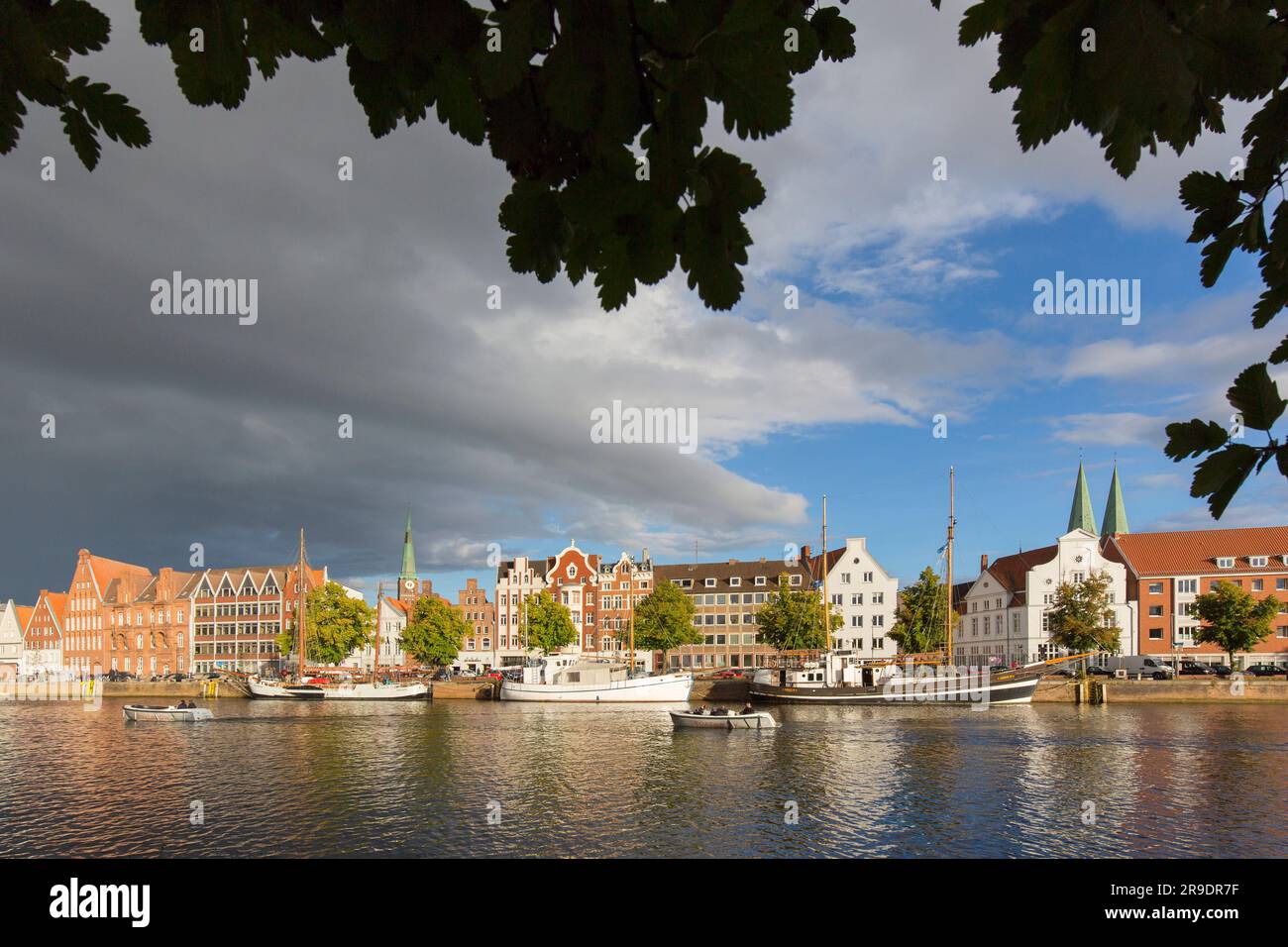 The Museum Harbour, Untertrave, Hanseatic City of Luebeck, Schleswig-Holstein, Germany Stock Photo