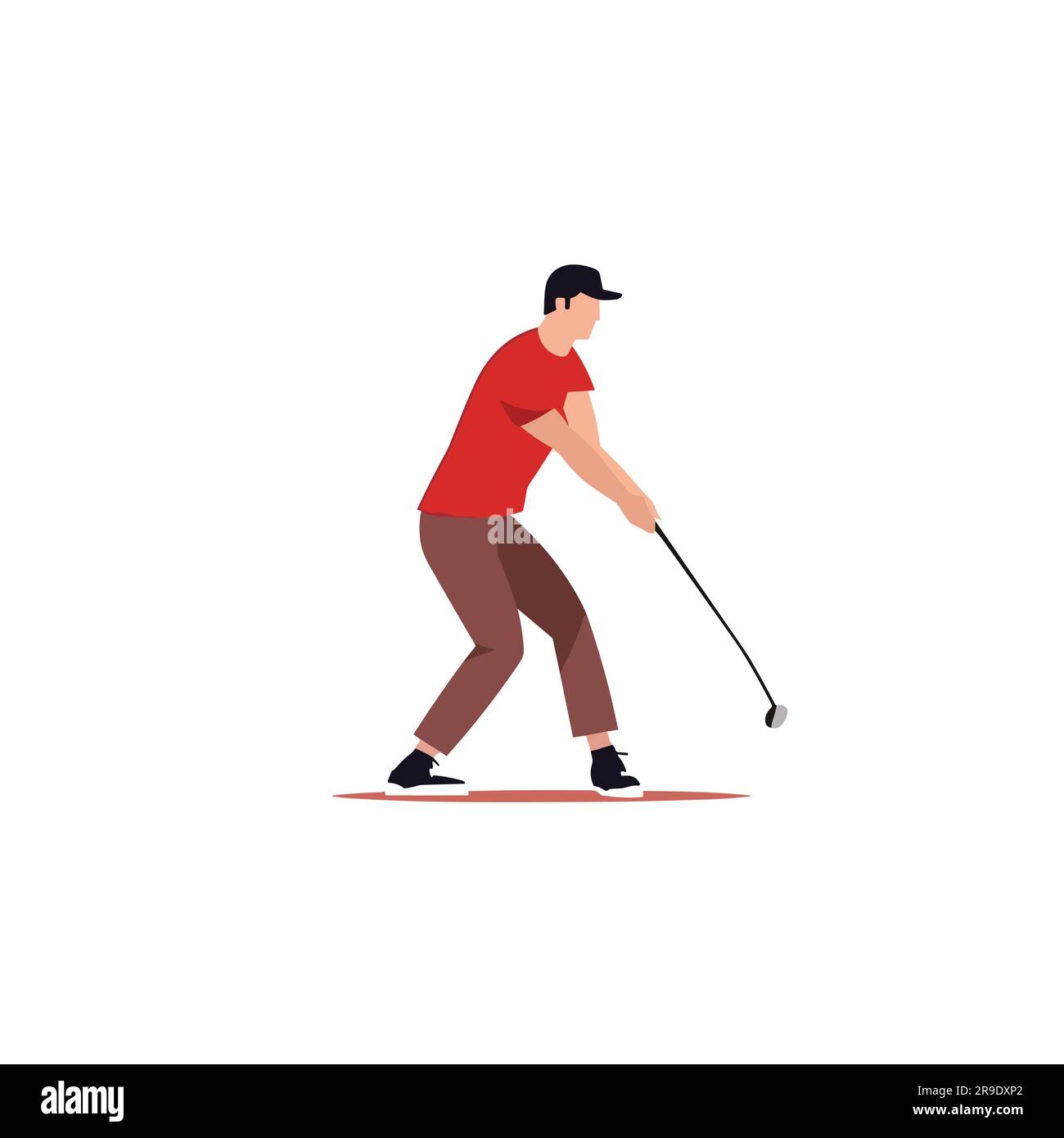 Person playing golf vector illustration isolated Stock Vector Image ...