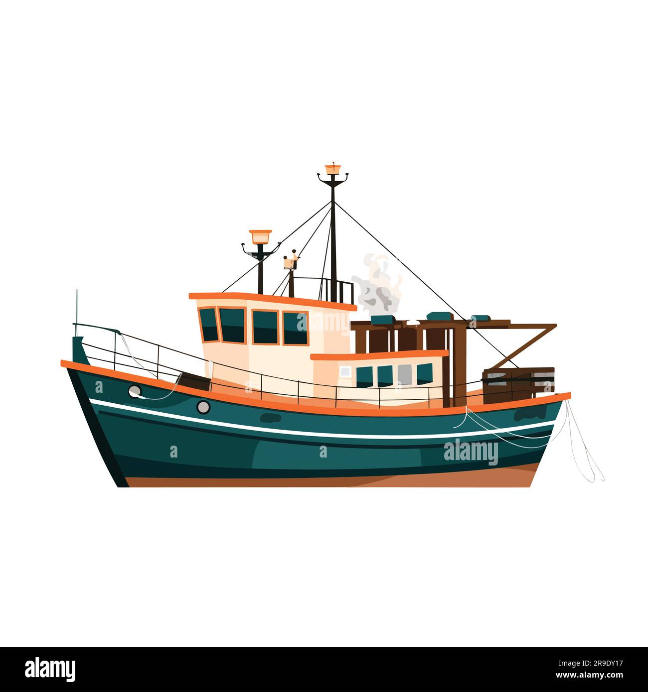 Fishing boat vector illustration isolated Stock Vector Image & Art - Alamy