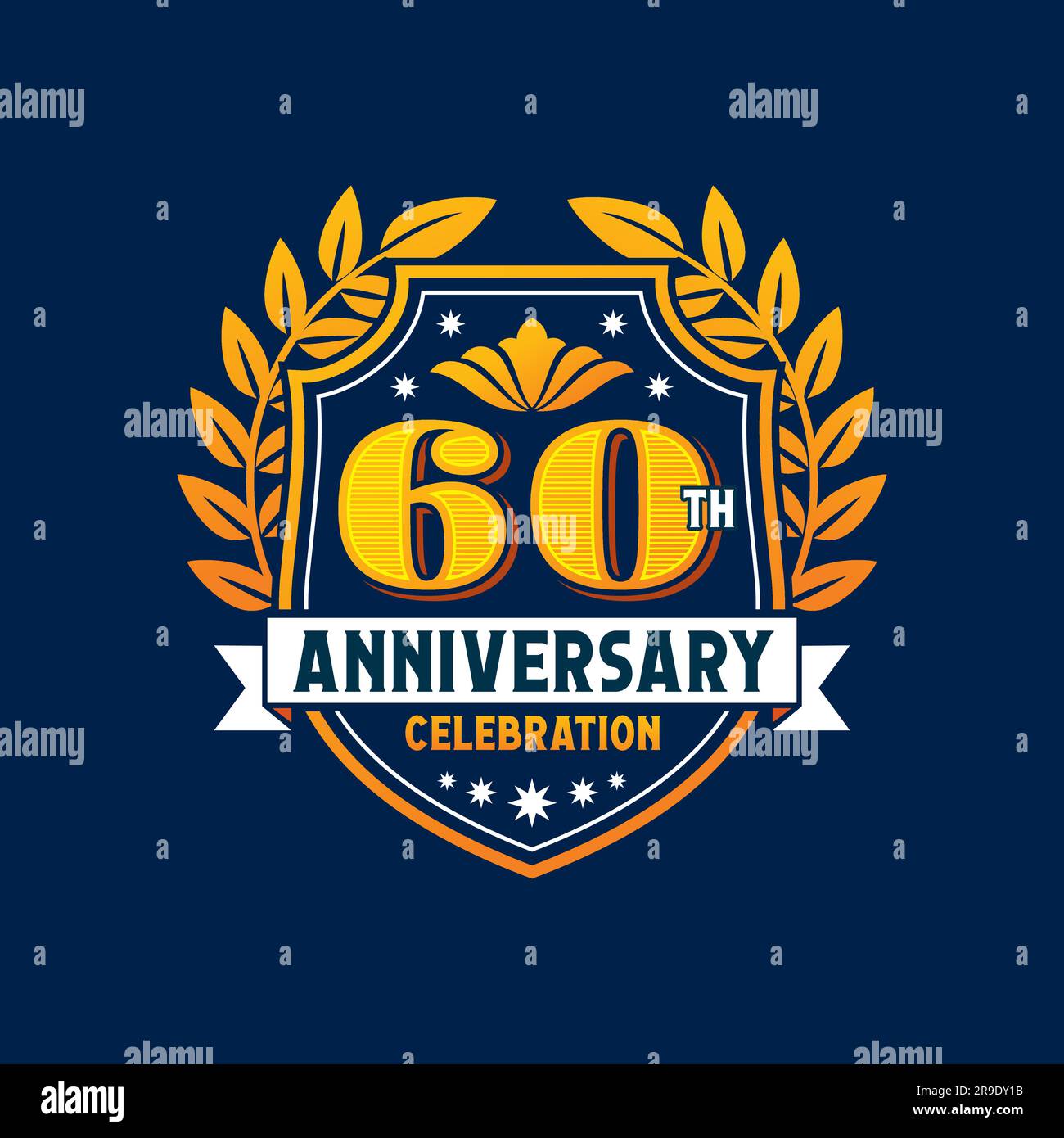 Anniversary badge, birthday banner or jubilee seal icon, party number ...