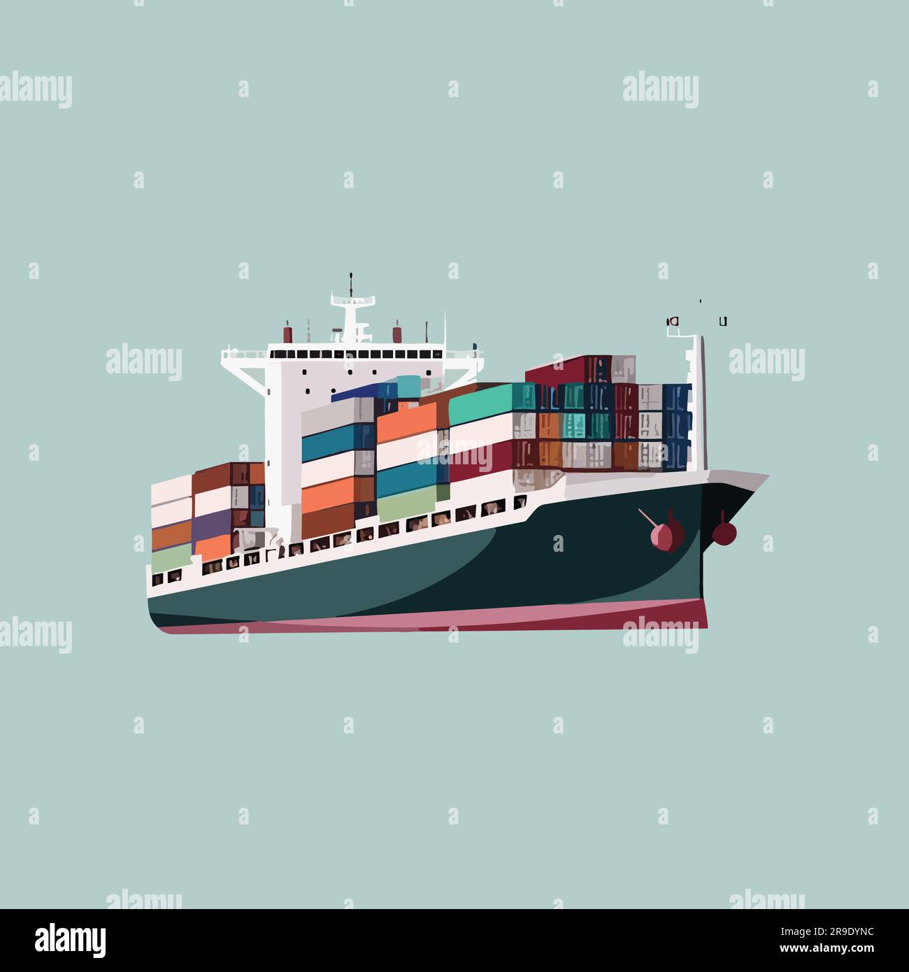 Cargo ship containers Stock Vector Images - Alamy