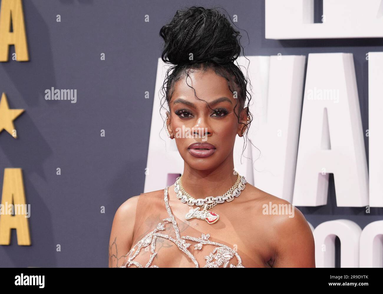 Los Angeles, USA. 25th June, 2023. Jess Hilarious arrives at the 2023 BET Awards held at the Microsoft Theater in Los Angeles, CA on Sunday, ?June 25, 2023. (Photo By Sthanlee B. Mirador/Sipa USA) Credit: Sipa USA/Alamy Live News Stock Photo