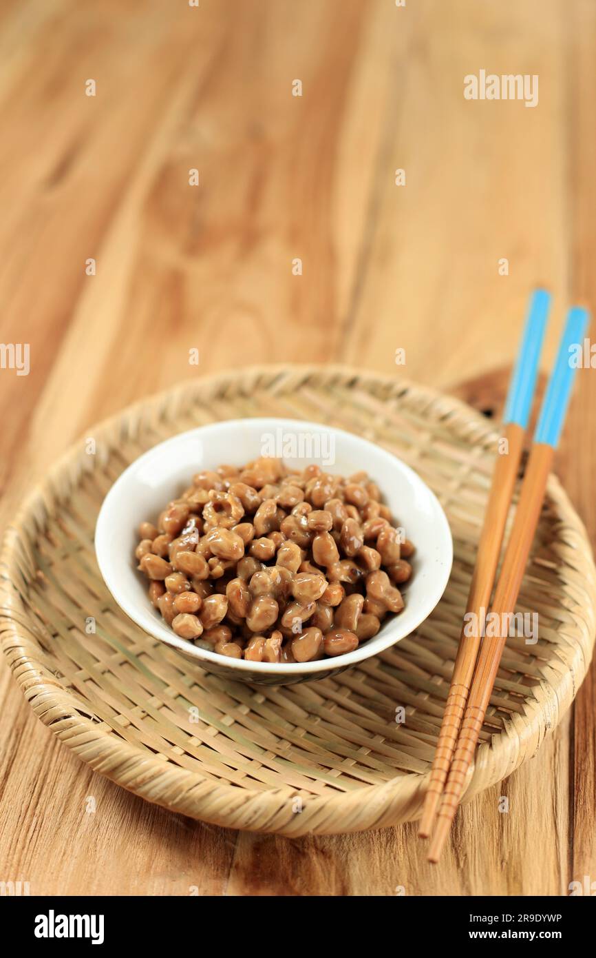 Natto Fermented Soybean with Stinky Smell. Japanese Traditional Dish