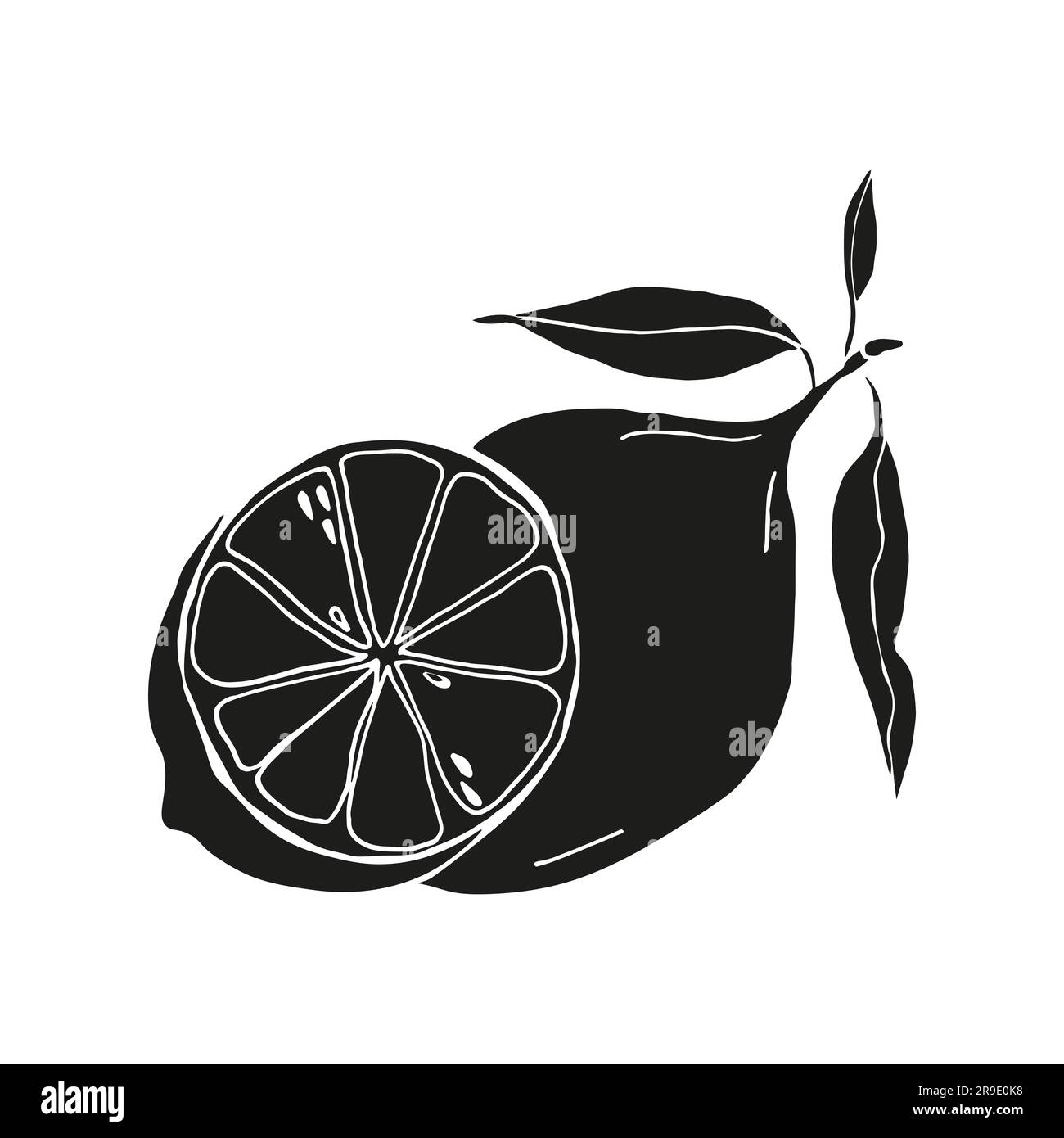 vector illustrations of lemons and leaves for banners, cards, flyers ...