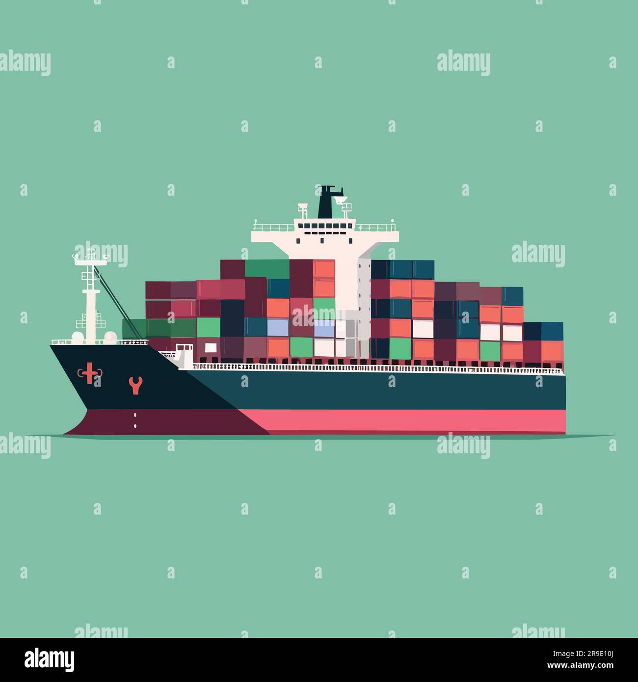 Cargo ship containers Stock Vector Images - Alamy