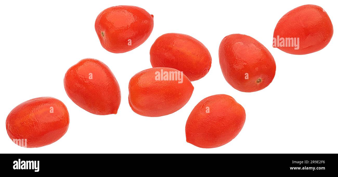 Peeled canned tomatoes isolated on white background Stock Photo
