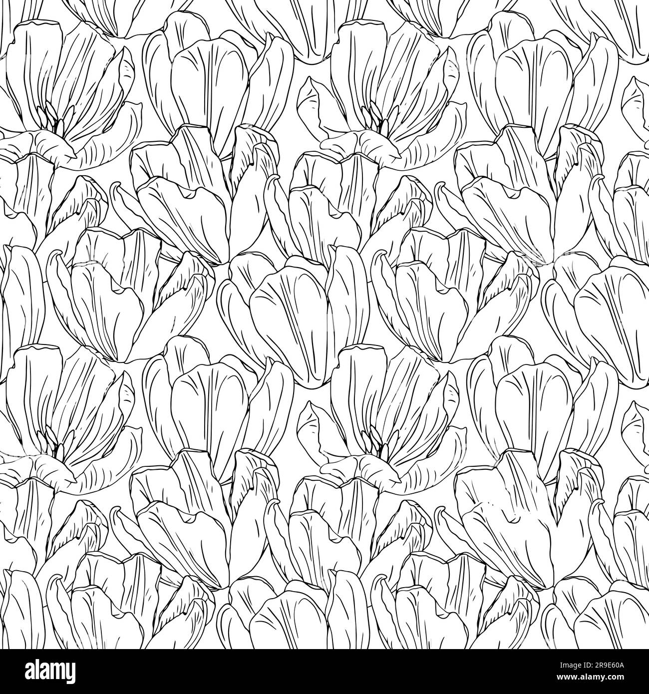 Tulips flower seamless pattern, spring background Stock Vector