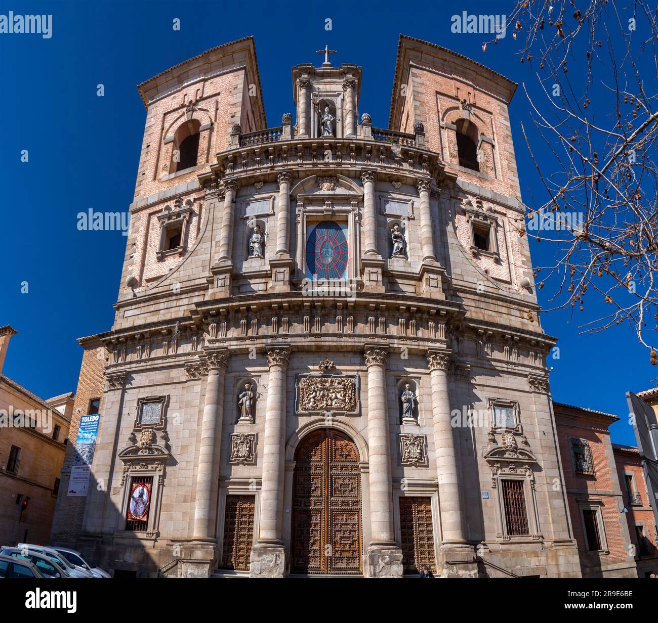 Toledo, Spain-FEB 17, 2022: The Church of San Ildefonso, Iglesia de San Ildefonso is a Baroque style church located in the historic center of Toledo, Stock Photo
