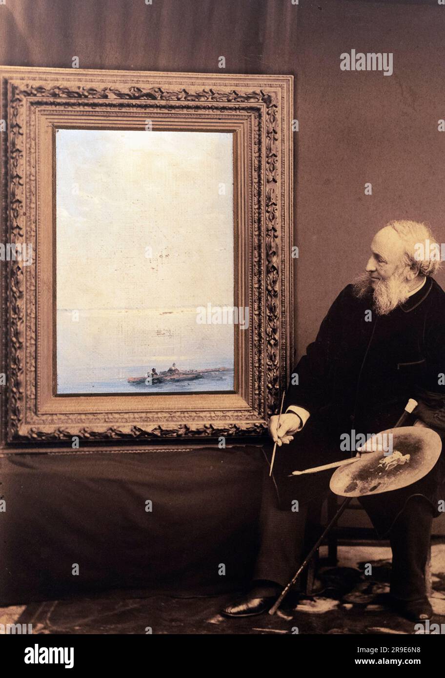Ivan Aivazovsky.  Full name, Ivan Konstantinovich Aivazovsky, 1817 - 1900.  Armenian-Russian Romantic artist famed for his marine art.  After a contemporary photograph. Stock Photo