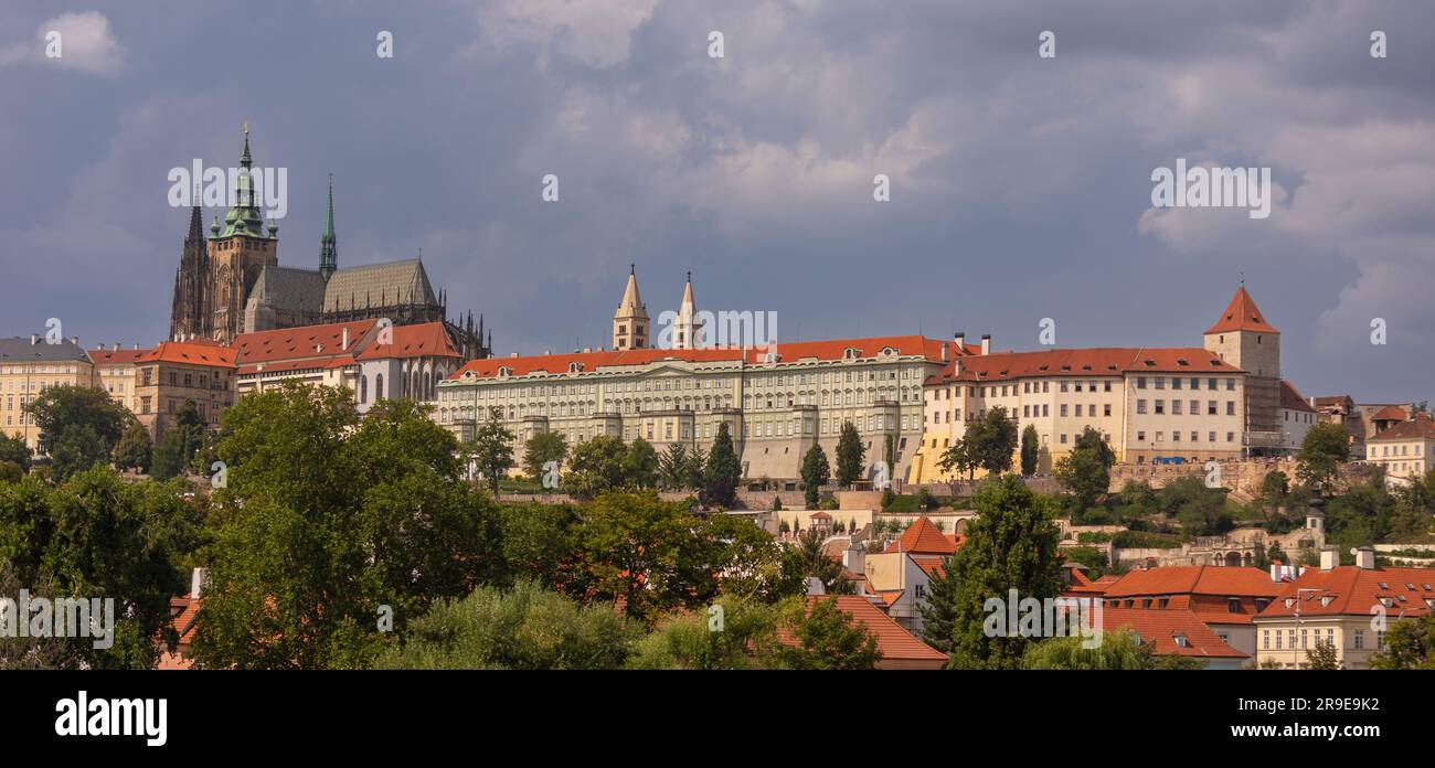 PRAGUE, CZECH REPUBLIC, EUROPE - Prague Castle, St Vitus Cathedral, above. Stock Photo