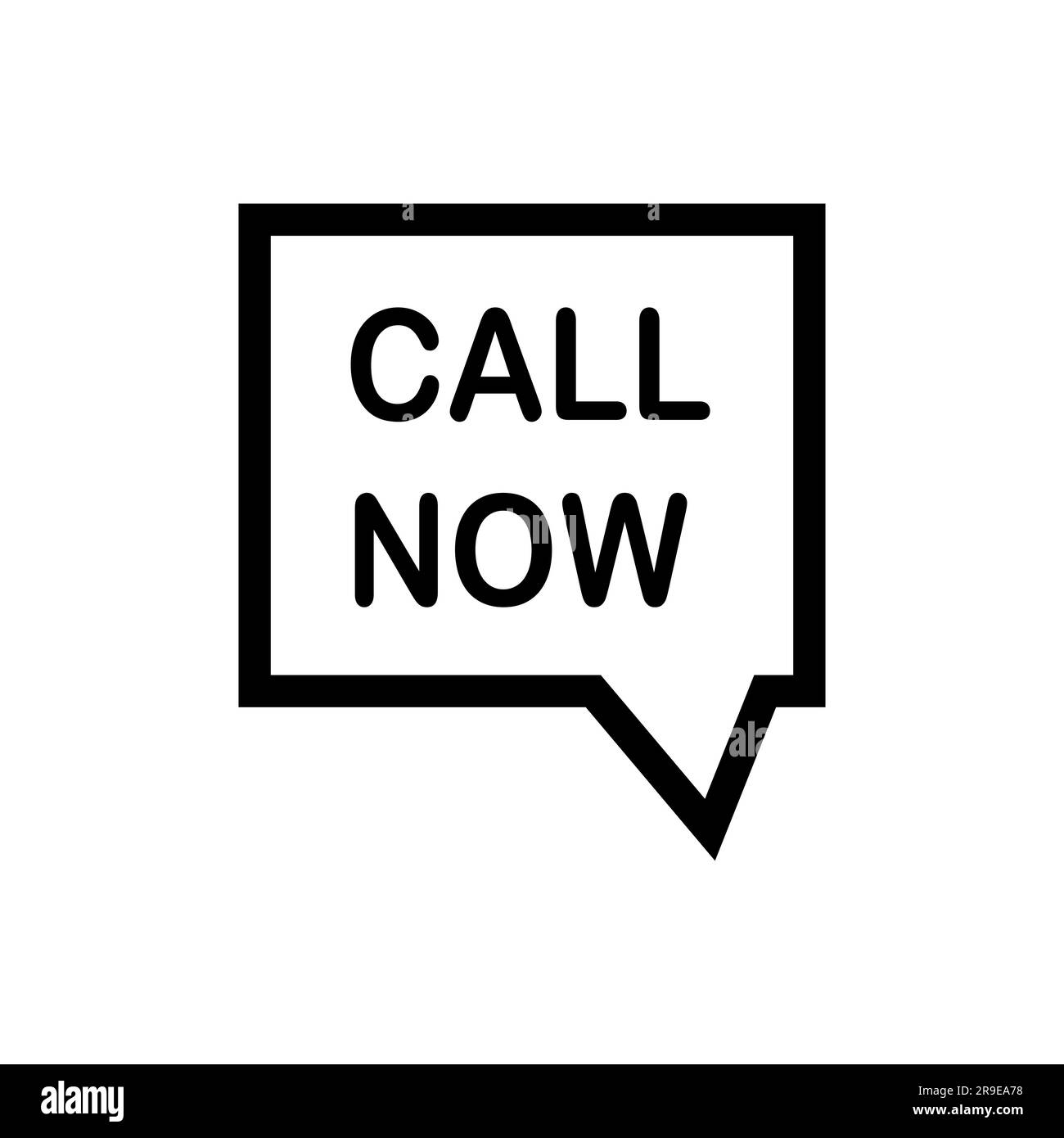 Call now speech bubble on white background, vector illustration Stock