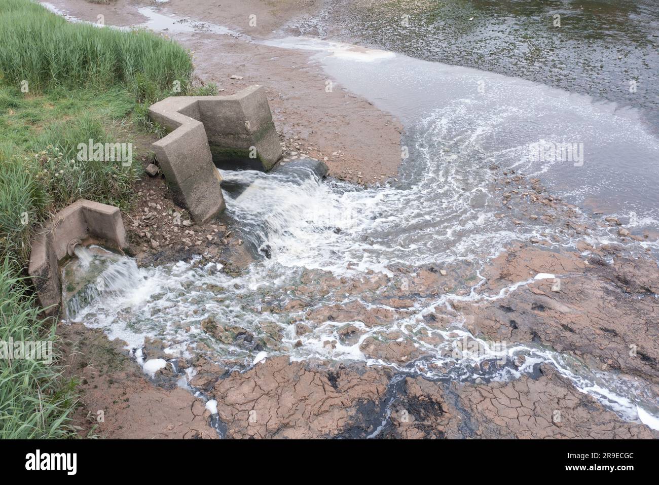 Aerial view of First Milk (on left) and Welsh Water pipe discharges